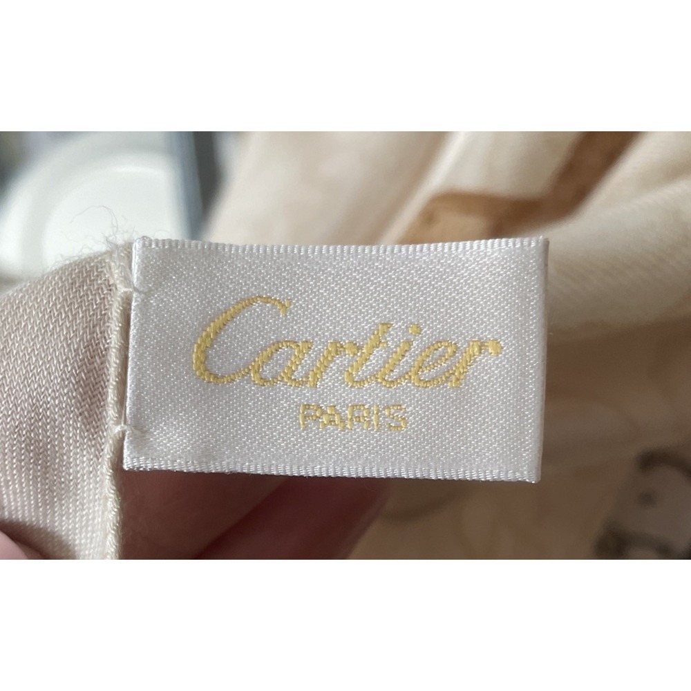 Vintage Cartier Scarf Shawl RARE Cashmere & Silk, Panther Motif, Mint Cond - Picture 11 of 12